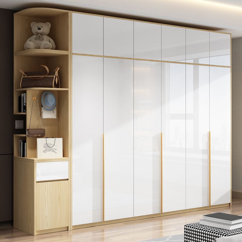 Contemporary Storage Cabinet Engineered Wood Wardrobe Armoire