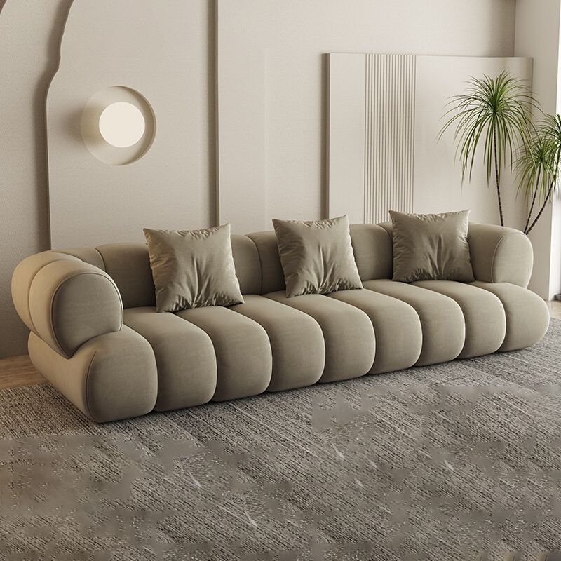 26.37" H Contemporary Green Tuxedo Arm Sewn Pillow Back Sofa