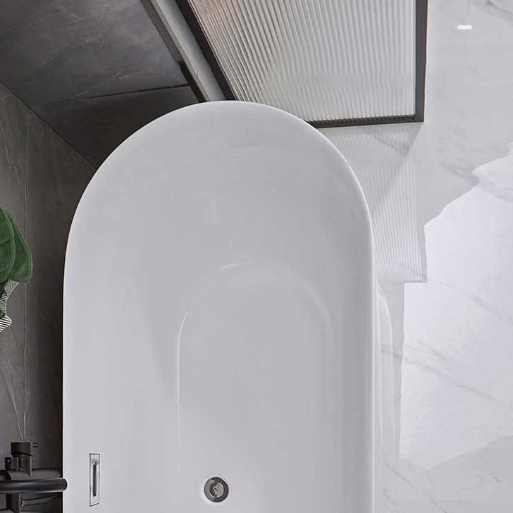 Antique Finish Stand Alone Bathtub Modern Oval Soaking Bath Tub