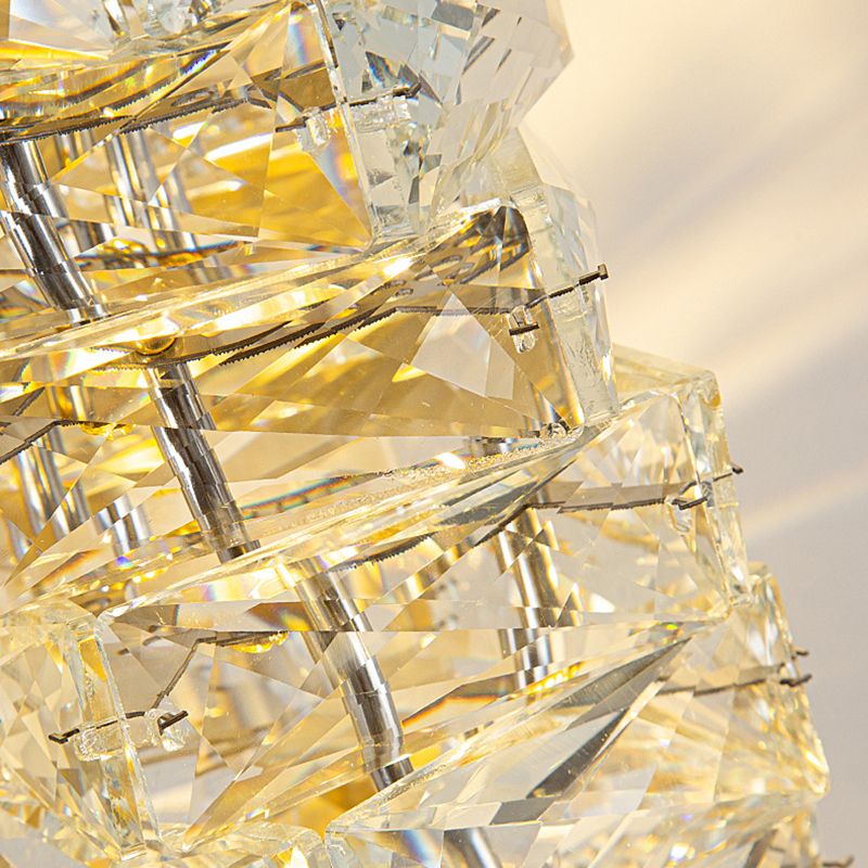 1-Light Geometric Sconce Light Fixture Modern Crystal Wall Light