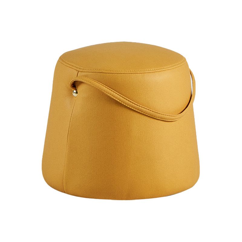 Orange Modern Pouf Tear Resistant Pure Color Pouf for Living Room