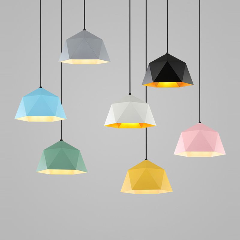 Macaron Style 1 Suspension de tête Lumière en aluminium Rhombus Pendante Pendante pour salle à manger