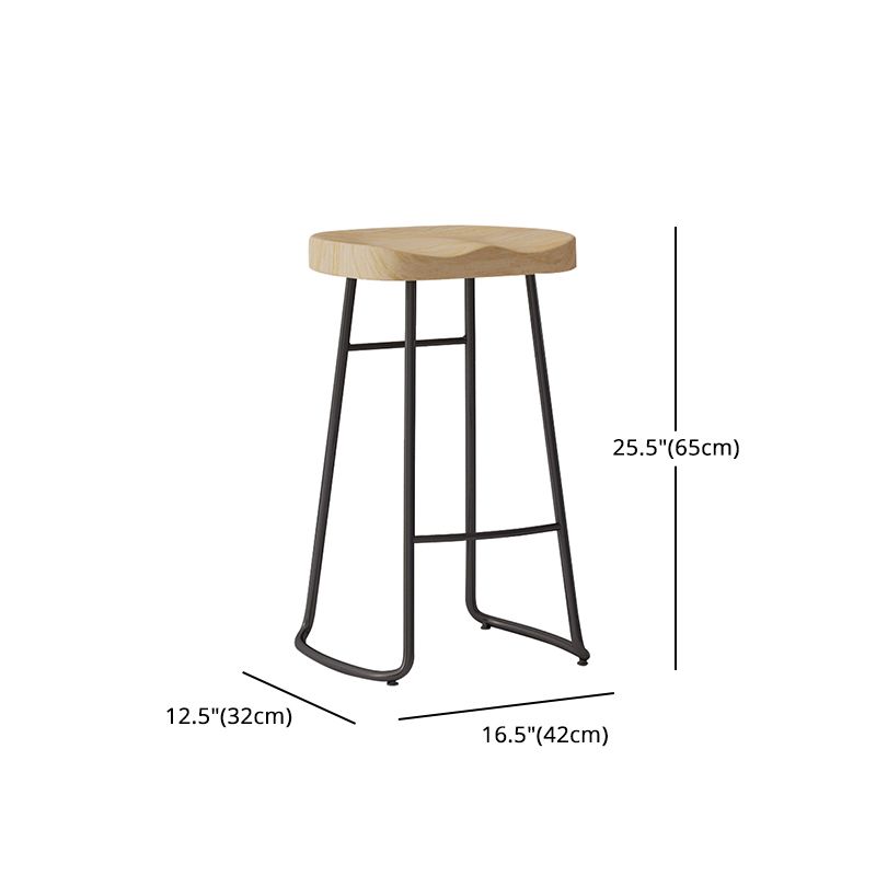 Sgabelli da bar moderni in legno senza schienale sgabello sedile contornato con gambe di ferro