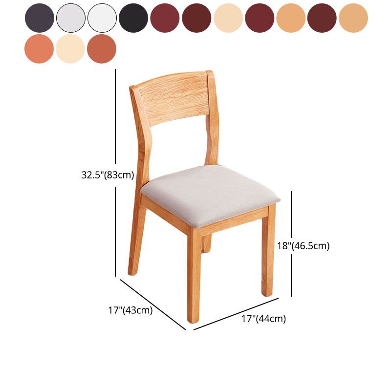 Silla lateral abierta moderna de madera de caucho Silla de comedor de madera con acabado mate