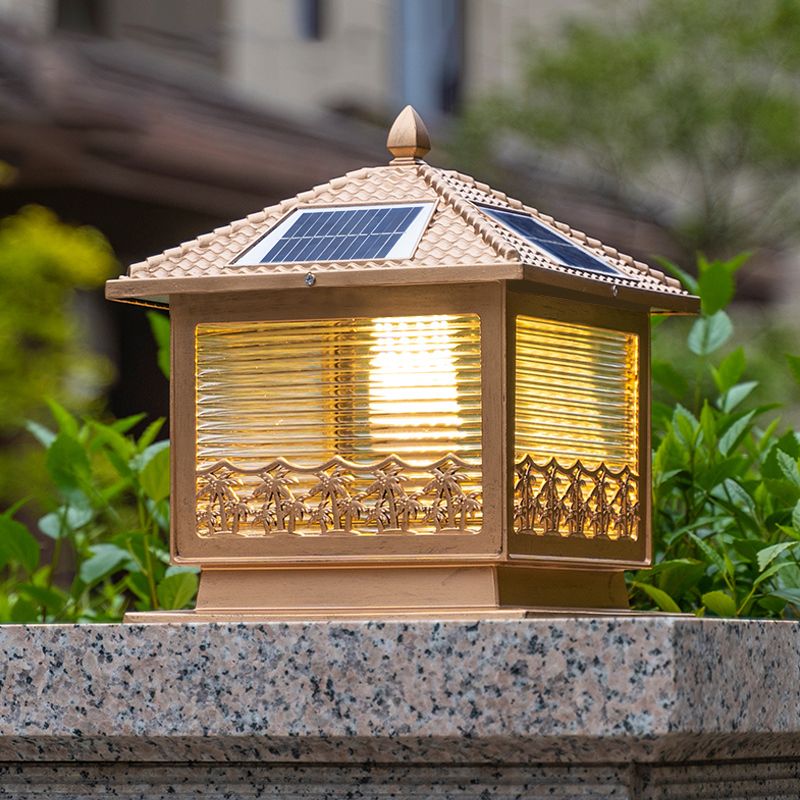 Modern LED Pillar Light Simple Solar Lighting Fixture for Garden