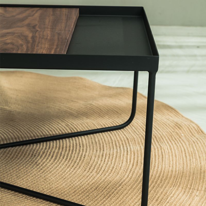 Mid-Century Modern Cocktail Table Cross Legs Metal Single Coffee Table