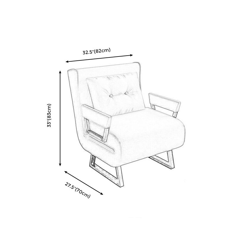 Faux Leather Chair Convertible Arms Included Chair for Living Room and Apartment