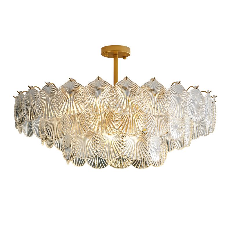 Countryside Style Chandelier Light Glass Multi Head Pendant Light for Living Room
