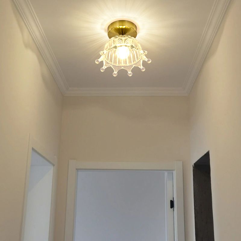 Modern Ceiling Lamp Creative Flush Mount Light Fixture with Glass Shade for Corridor
