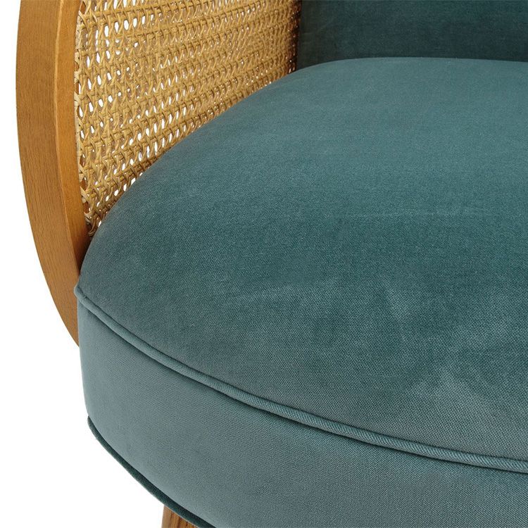 Mid-century Fixed Back Accent Armchair Bedroom Solid Color Accent Chair