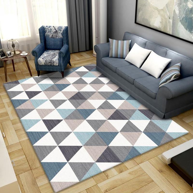 Stylish Triangle Pattern Rug Funky Modern Carpet Polyester Stain Resistant Rug for Living Room