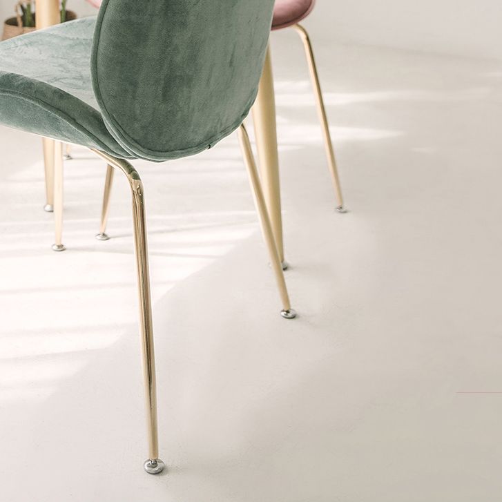 Chaise de salle à manger de Style Glam nordique, sans accoudoirs, avec pieds en métal