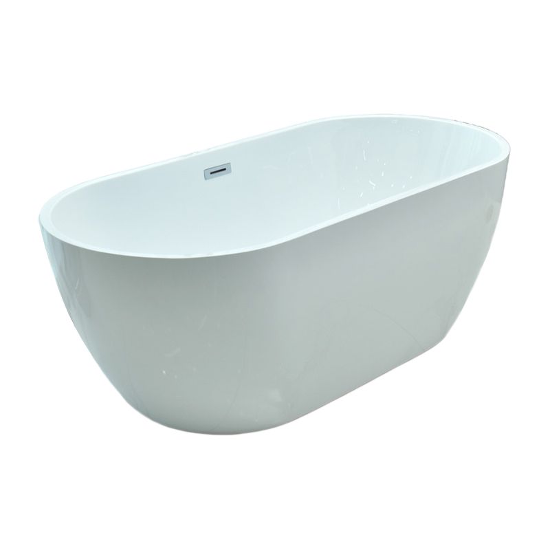 Antique Finish Stand Alone Bathtub Modern Soaking Oval Bath Tub