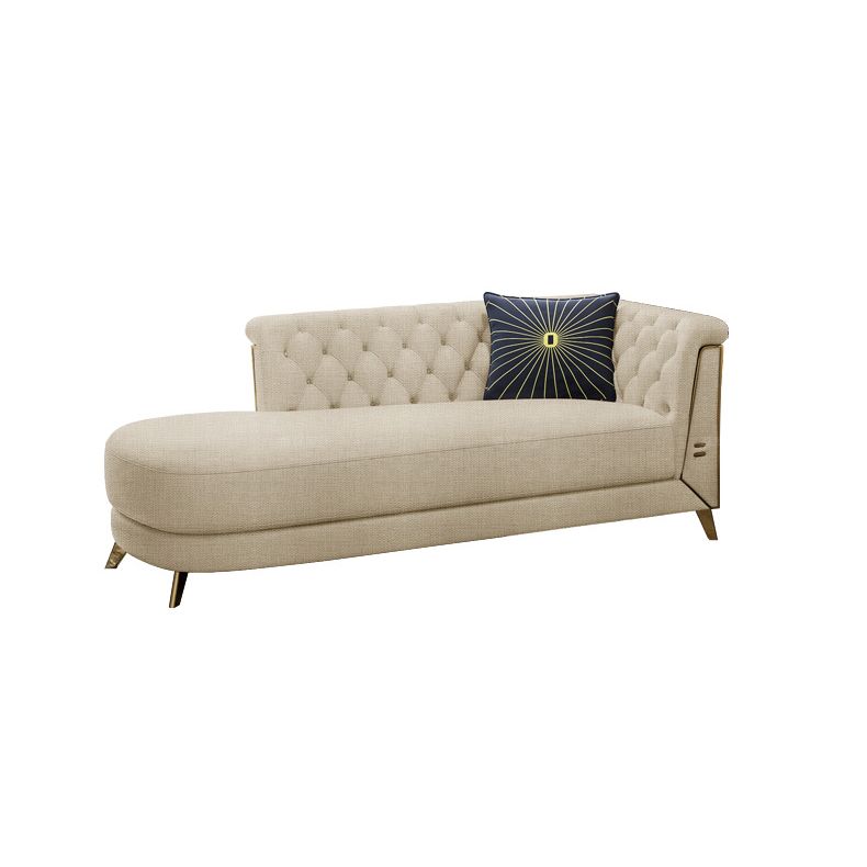 Contemporary Upholstered Chaise Lounge Couch Rolled Arms Lounge Chair