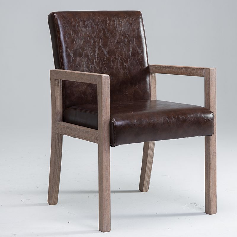 Sillón estilo campestre tapizado con respaldo sólido sillón individual de comedor