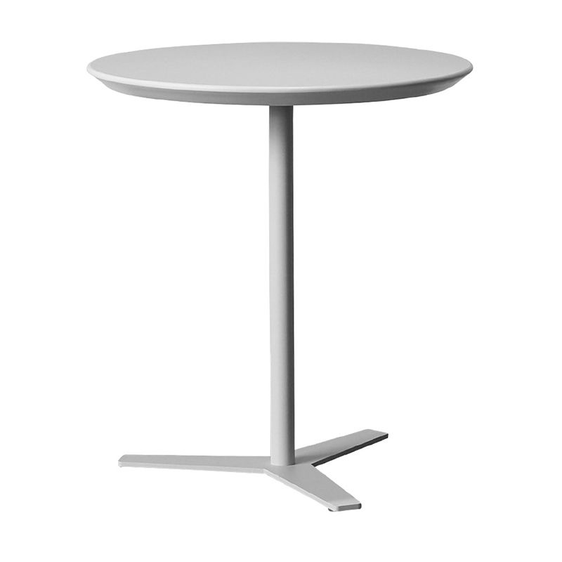 Contemporary Style  Round Wooden Coffee Table Iron Pedestal Base