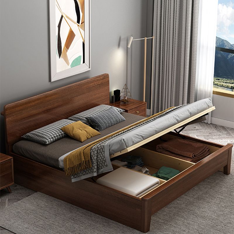 Scandinavian Wood Standard Bed Pine Wood Bed Frame for Bedroom