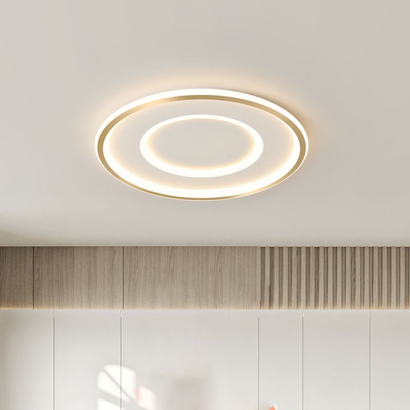 Extra Thin Star/Square/Triangle Flush Light Contemporary Metal Polished Gold LED Ceiling Mount Lamp for Baby Room