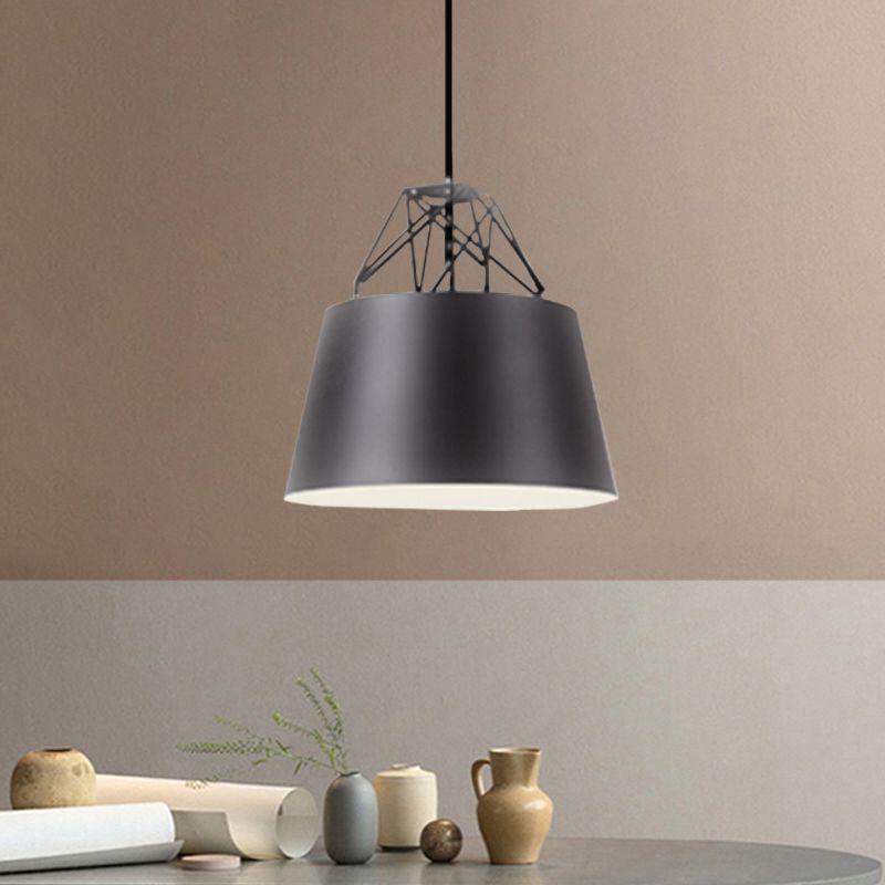 Restaurante de luz colgante de la forma del tambor de aluminio 1 luz colgante moderna ligera con alambre de hierro