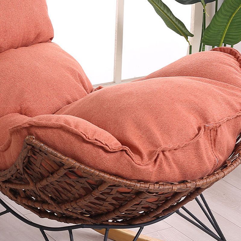 Modern Style Rattan Sofa Rocking Chair Indoor Rocking Chair with Cushion