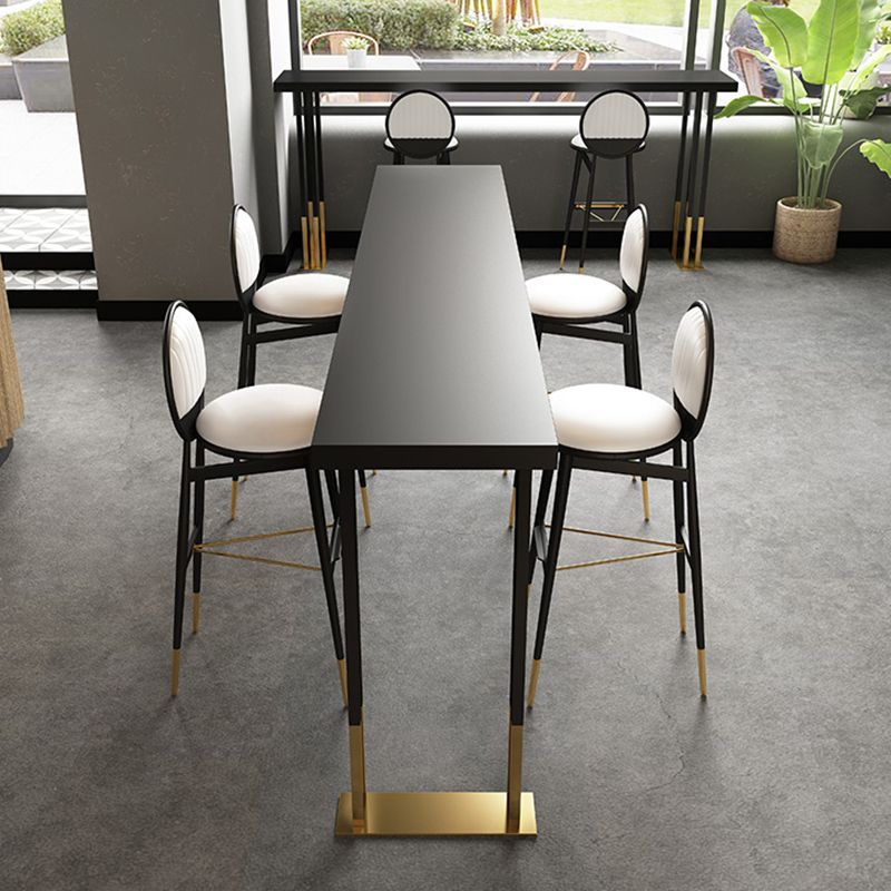 Glam Rectangle Bar Table Set 1/2/3/5 Pieces Solid Wood Pub Set for Indoor