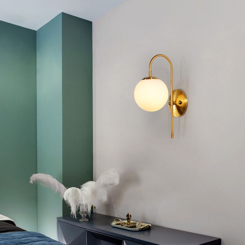 Modern Minimalist Style Global Wall Light Sconces Glass 1 Light Wall Lights for Bedroom
