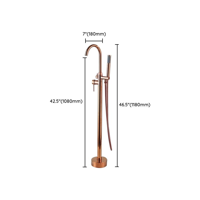 Floor Mounted Metal Freestanding Tub Filler One Hold Freestanding Tub Filler Trim