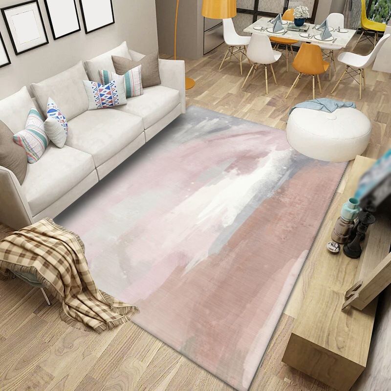 Tapis à imprimé à onde fluide éclectique tapis d'intérieur résistant à la tache résistante pour le salon