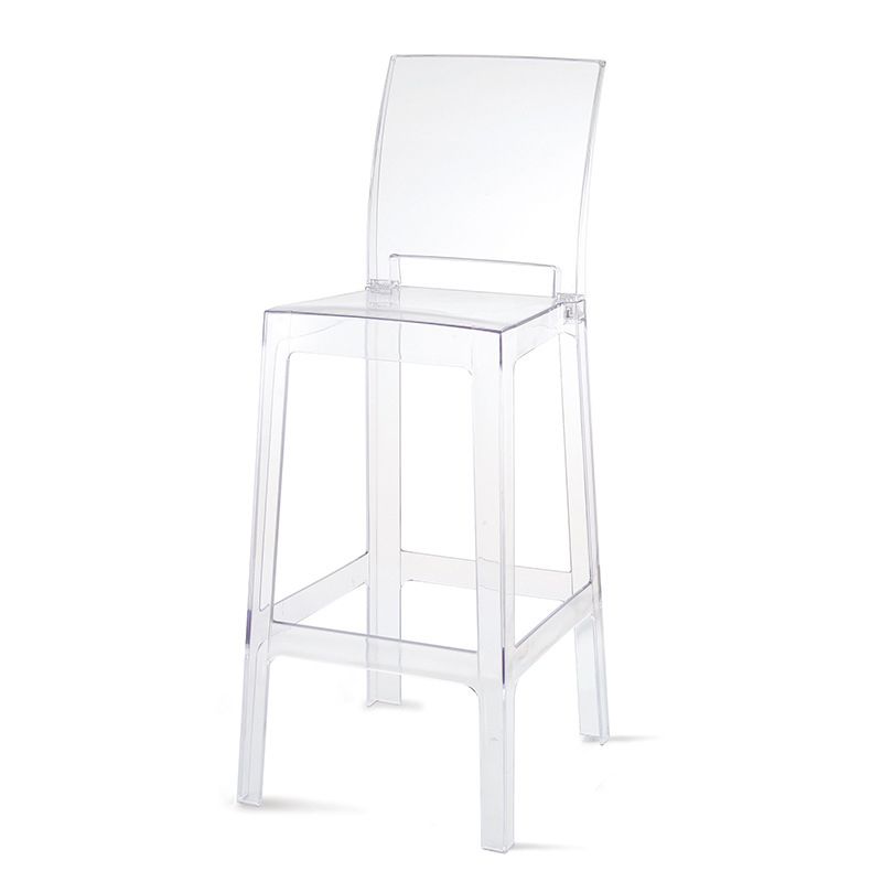 Industrial Style Plasticr Bar-stool Square Seat Counter Bar Stool with Plastic Legs