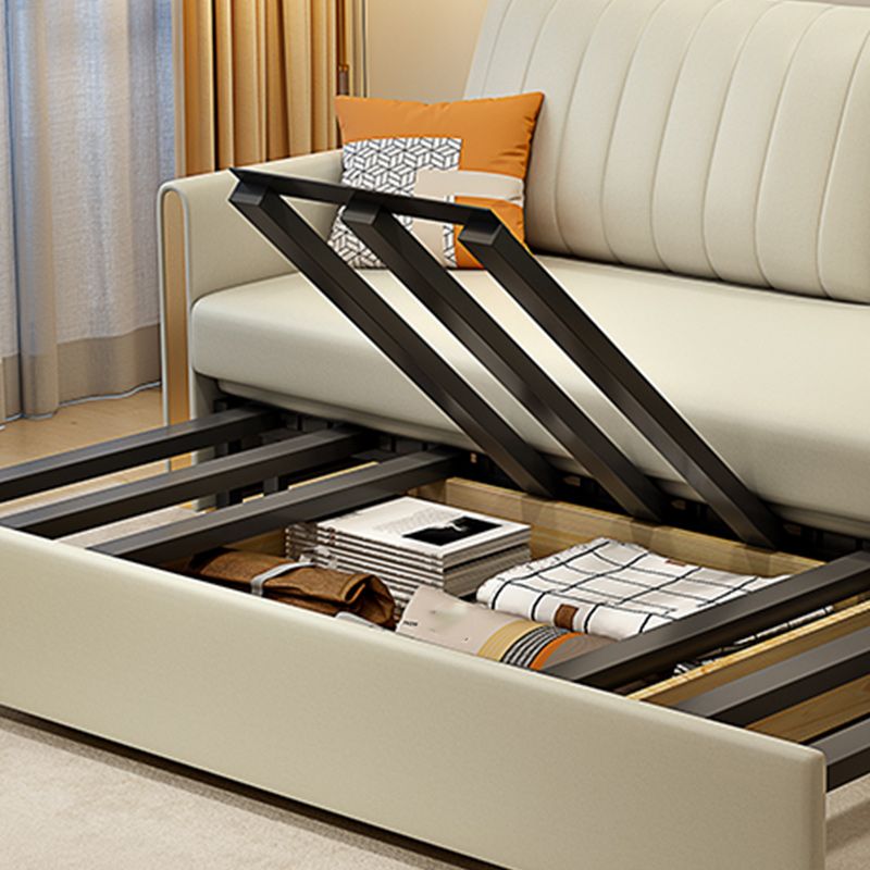 Bonded Leather Sleeper Sofa Pillow Back Detachable Mattress Futon Sleeper Sofa Bed