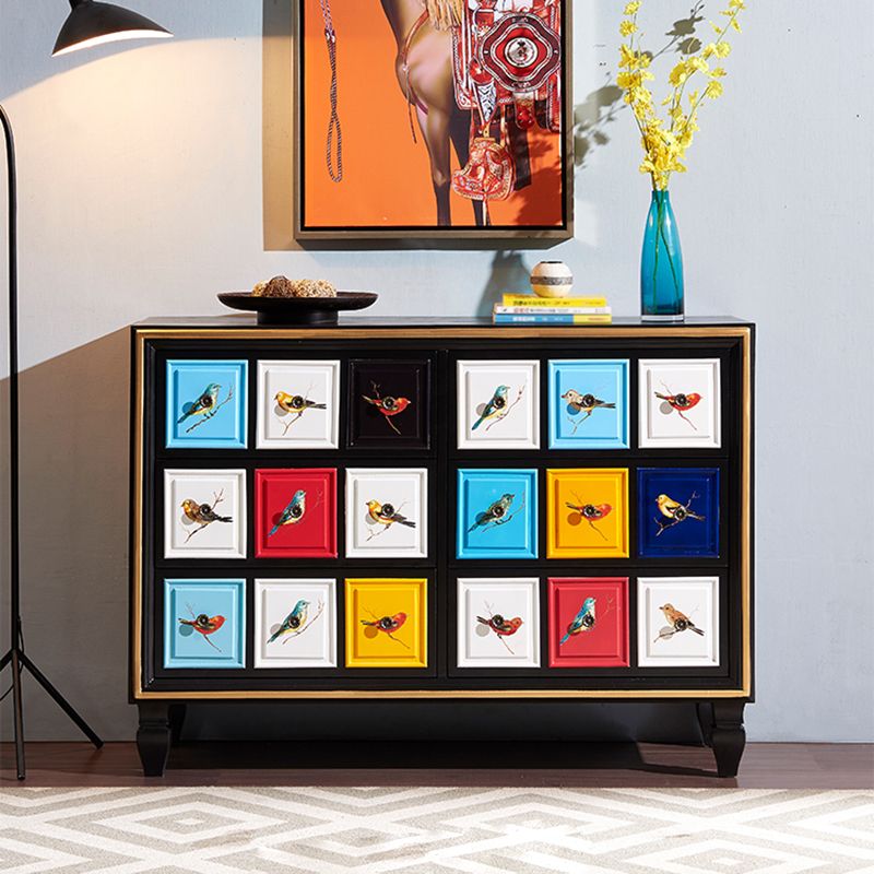 Mid-Century Modern Knobs Chest with Turned Legs Accent Chest