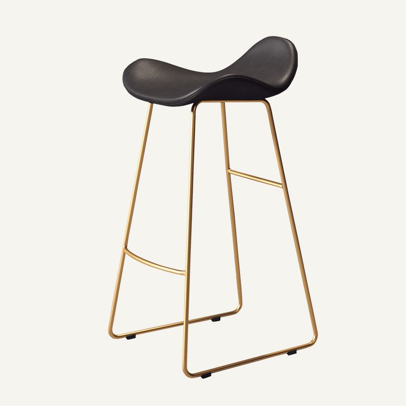 Glam Style Faux Leather Barstool Armless Bar Stool for Living Room