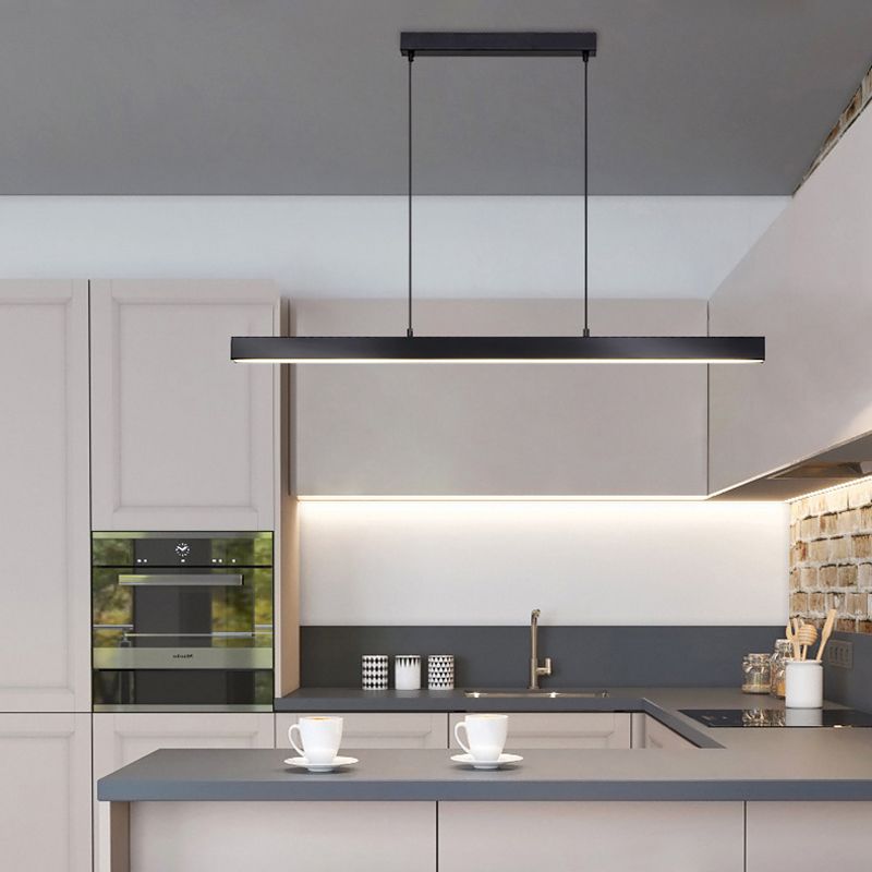 Contemporary Minimalism Island Light Fixture Metal Linear Chandelier Lamp