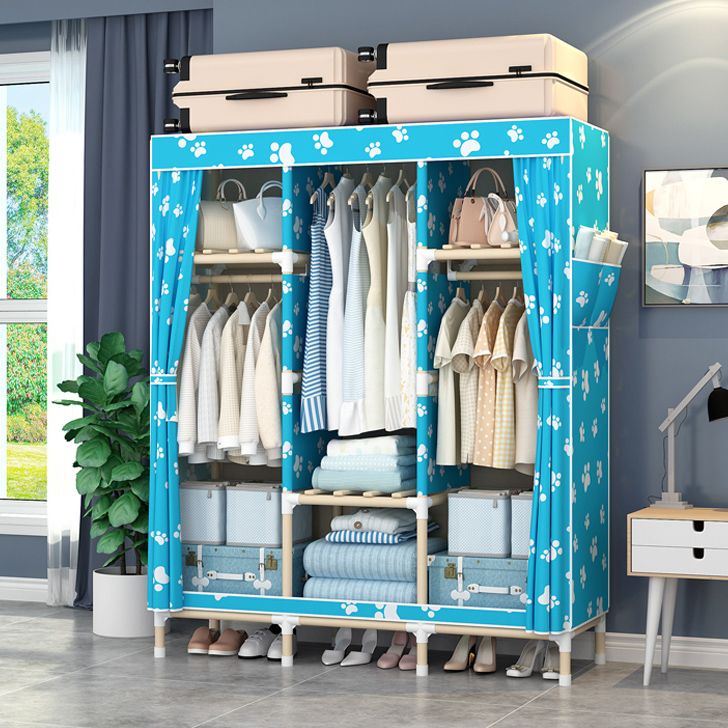 Contemporary Style Wardrobe Solid Wood Wardrobe Closet with Legs