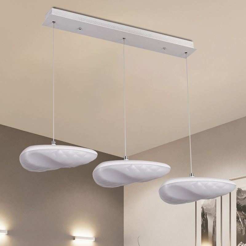 Iluminación geométrica blanca Simplicidad 3/7 cabezas LED Metal Kit de luz colgante con dosel redondo/lineal