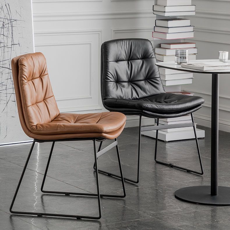Chaises de cuisine de style contemporain dinant la chaise latérale sans bras avec les jambes en métal