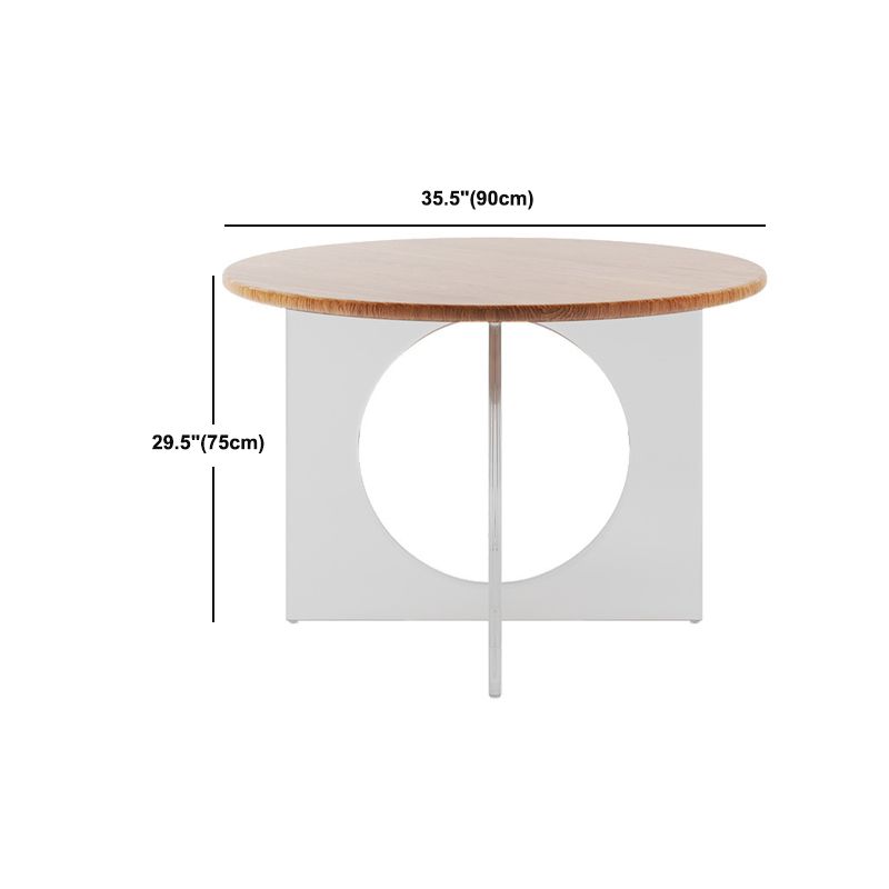 Round Dining Table Set 1/2/3/4 Pcs Acrylic Base Table and Chairs
