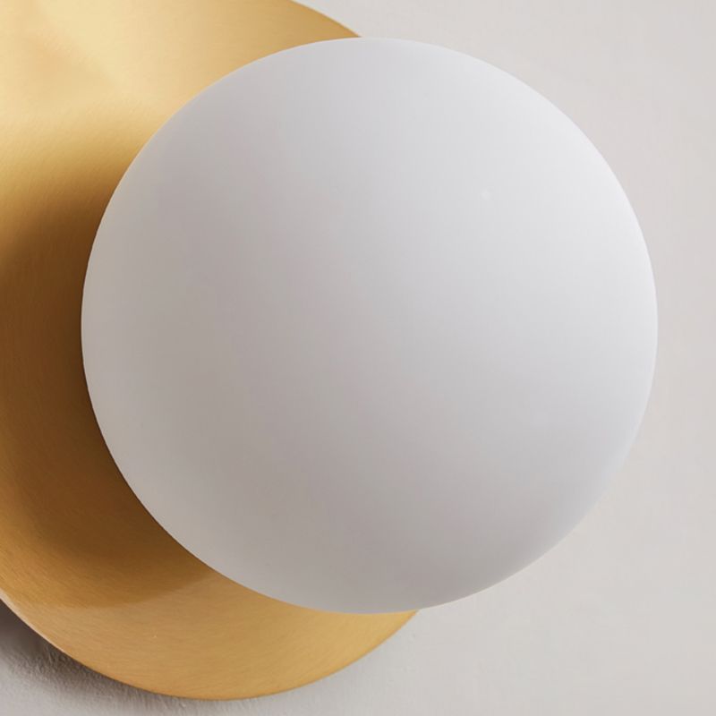 Glass Brass Ceiling Light in Modern Concise Style Iron Globe Flush Mount for Corridor