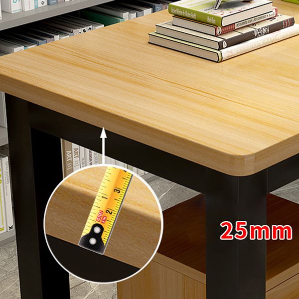 L-Shape Wooden Writing Desk Cable Management Right Corner Desk Excluding Chair Cabinet