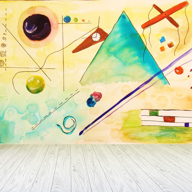 Contemporary Kandinsky Painting Mural Pastel Color Abstract Wall Art for Family Room