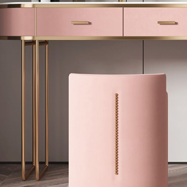 29.52" Height Pink Slate Top Dressing Table with Drawers Make-up Vanity