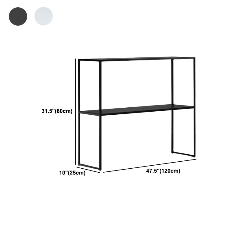 Contemporary Iron Console Table with Shelf and Sled Base,31 inch