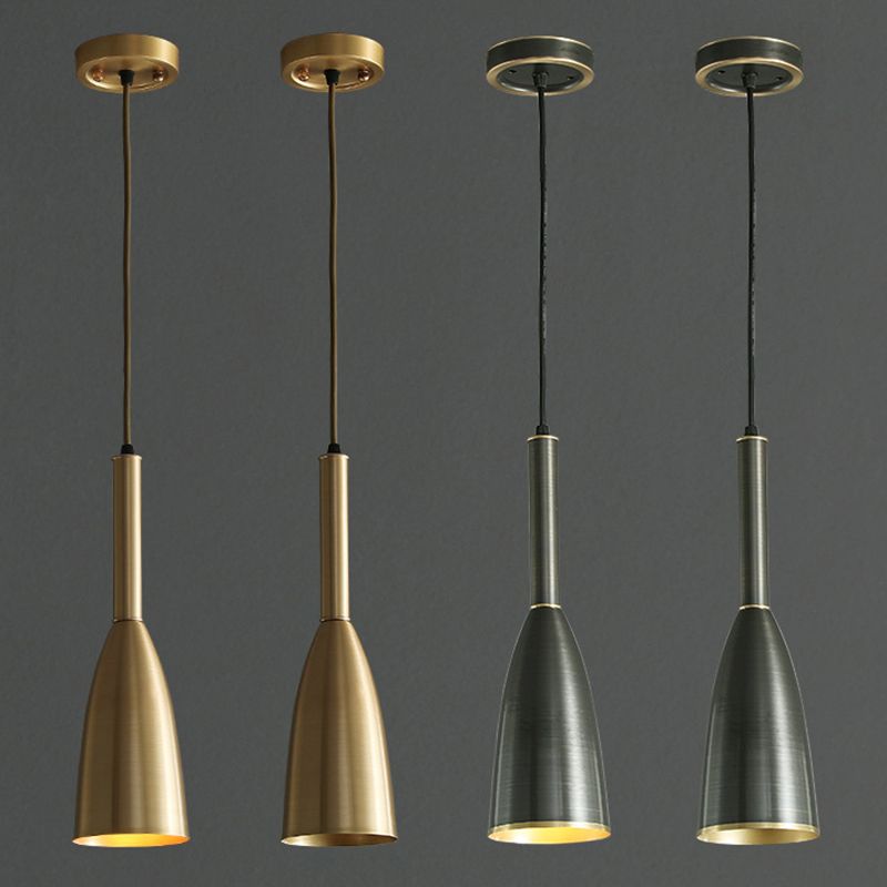 Metal Bell Pendant Lighting Fixture Postmodern Ceiling Hang Light for Dining Room