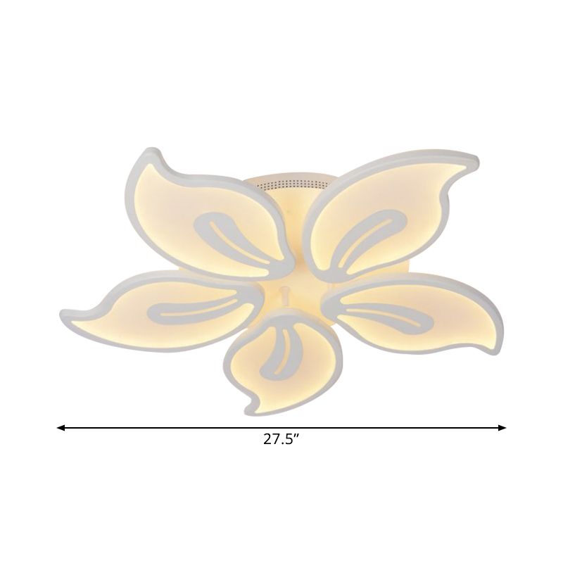 Acrylic Bauhinia Leaves Flush Ceiling Light Modernism LED 3/5/9-Light Flush Mount Light Fixture in Warm/White/Natural Light