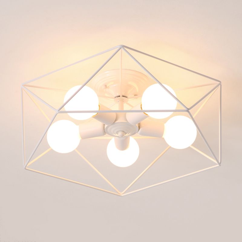 Metalen geometrische schaduw spoel plafondlicht industrieel multi lights plafondlamp armatuur