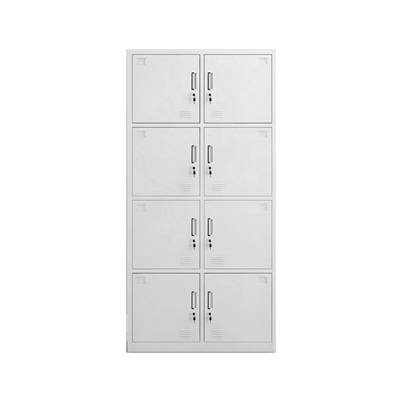 Modern Style Wardrobe White Metal Wardrobe Closet with Locks