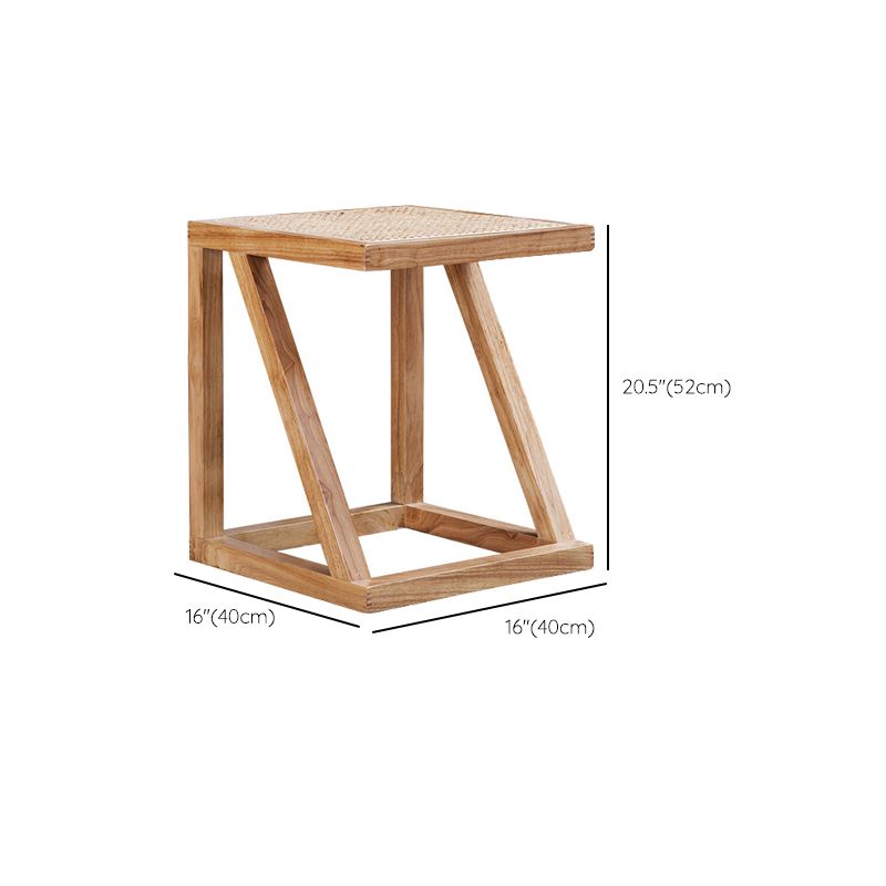 Contemporary Solid Wood Frame Square Living Room Accent Side Table