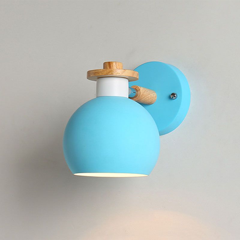Illuminazione a parete rotonda in stile moderno in stile moderno 1 lampada montata a parete per la testa