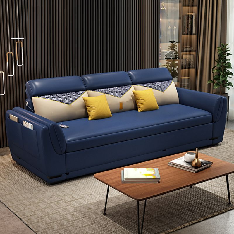 Blue Convertible Sofas Water Resistant Sofa Bed with Storage