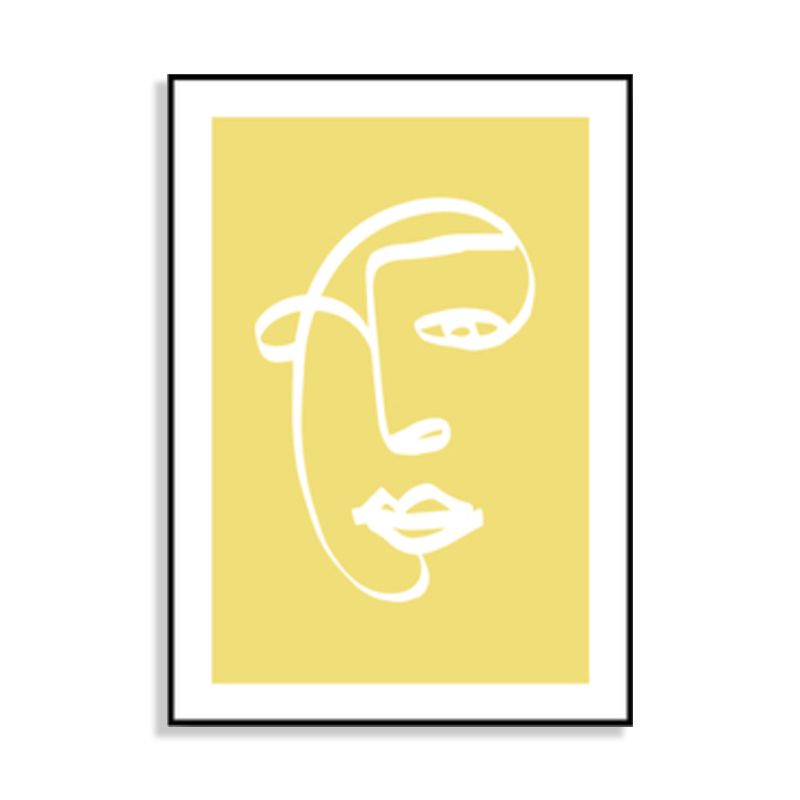 Charcoal Drawing Canvas Minimalism Style Art Women in Soft Color, Multiple Sizes